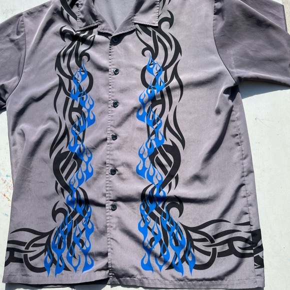 Men's MT:2 Shirt Multicolor Bowling 2XL Rockabilly Greaser 50s Biker Y2K Button - Picture 6 of 11